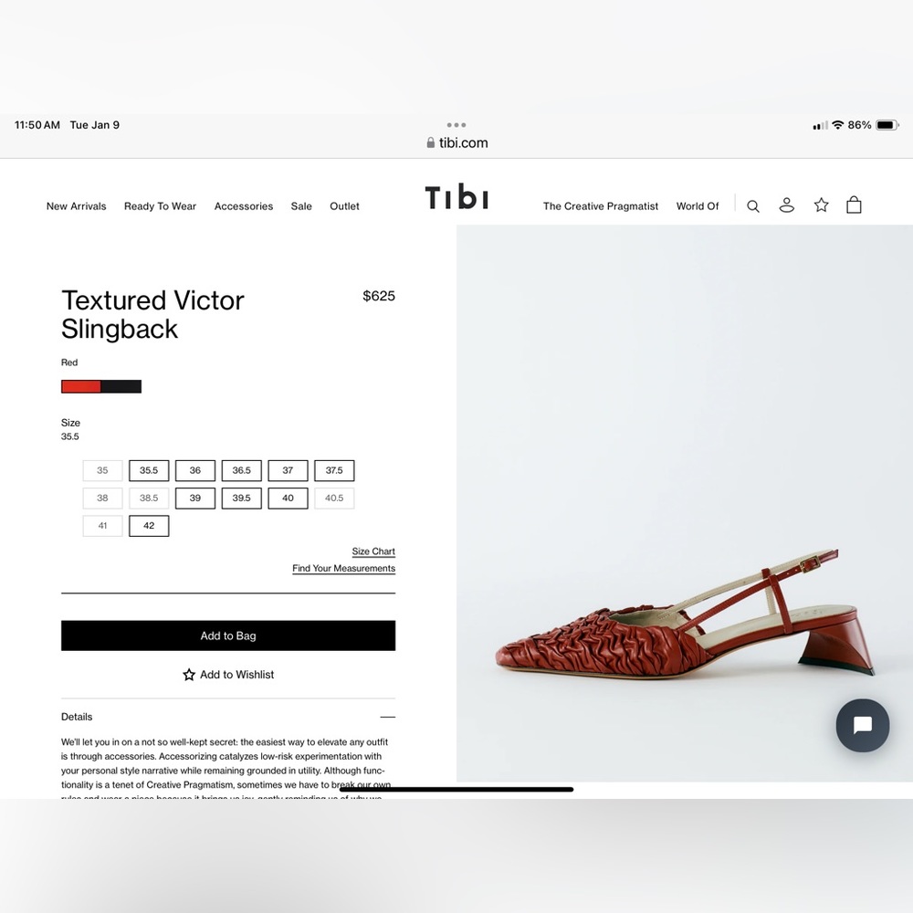 Tibi Victor Textured Slingback